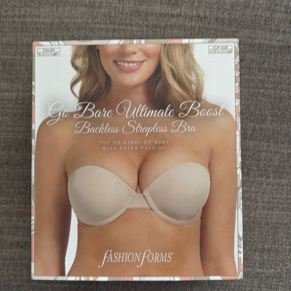 Fashion Forms Go Bare Ultimate Boost Backless Strapless Bra| SZ DD| Nude